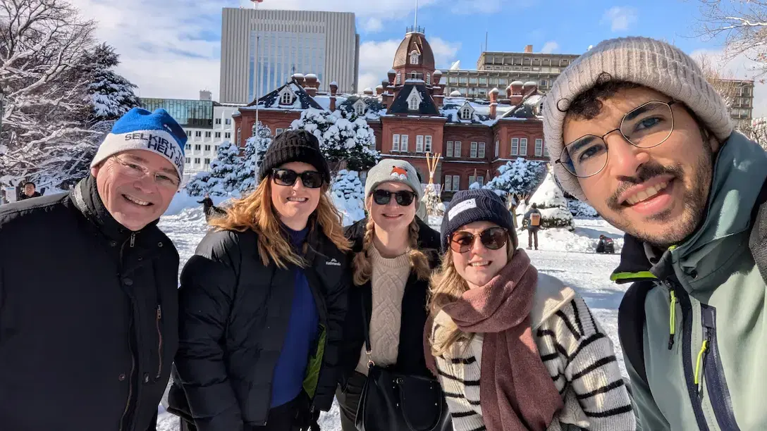 Travelers enjoying a guided Hokkaido day trip